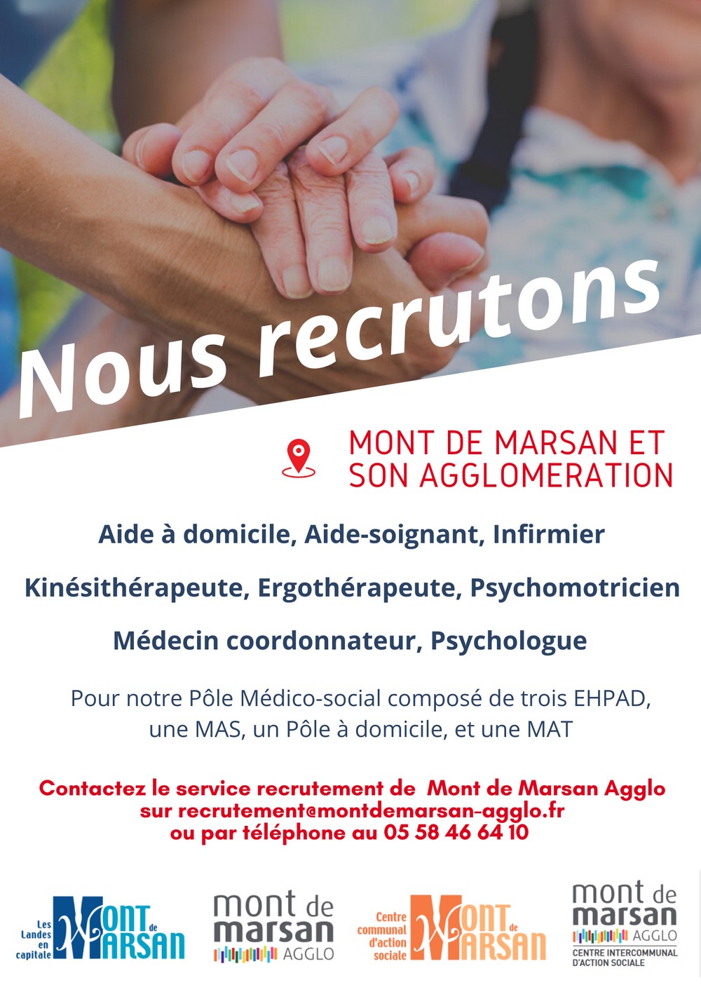 image : Affiche Offre demploi Médico-social - Mont de Marsan Agglo